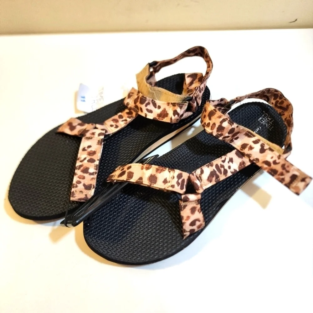 Time Tru leopard Sandals size 11 NWT